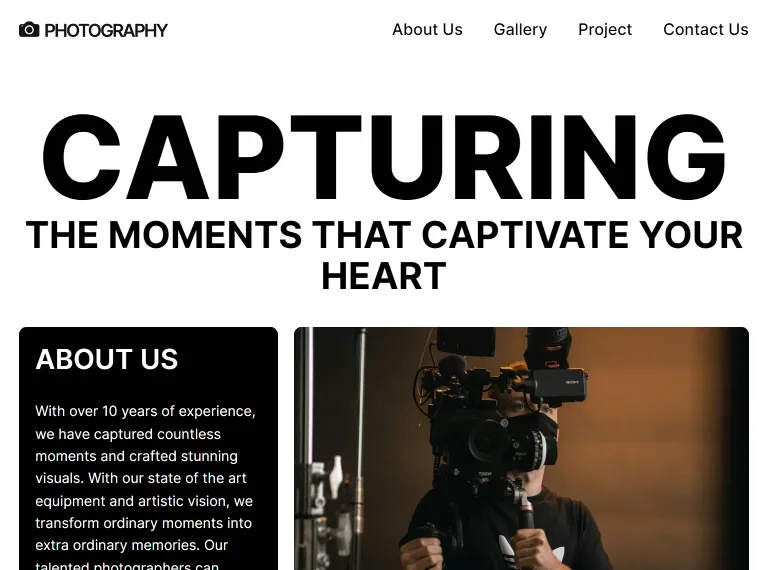 photography website image